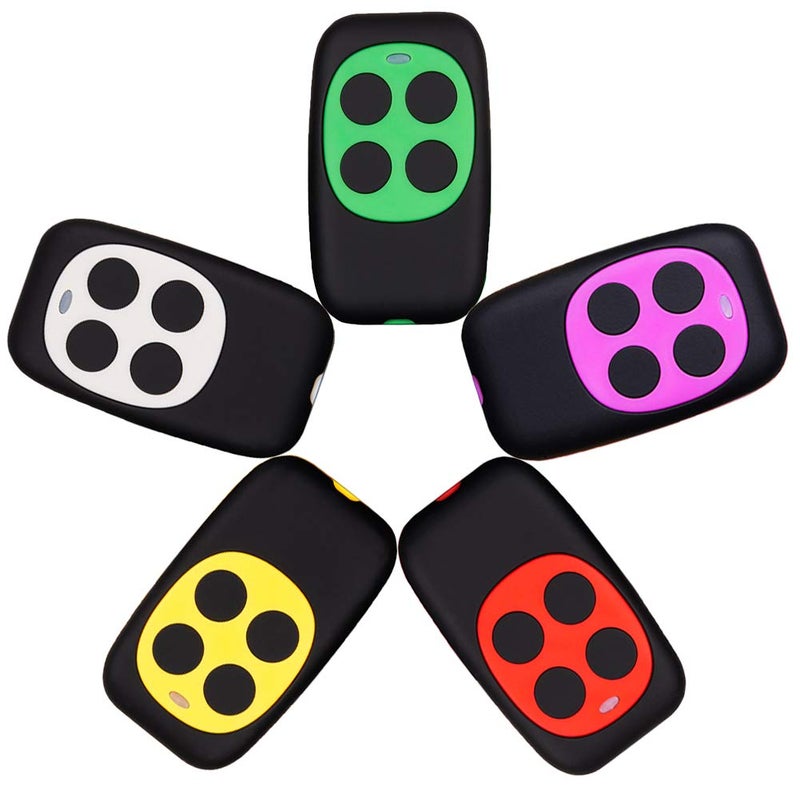 XIHADA Universal Garage Door Opener Remote Universal Gate Opener Remote Cloning Homelink Programmable Learning Key Fob 4-Buttons Multi Frequency 280MHZ-868MHZ (5, White, Red, Green, Yellow, Purple) - Image 1